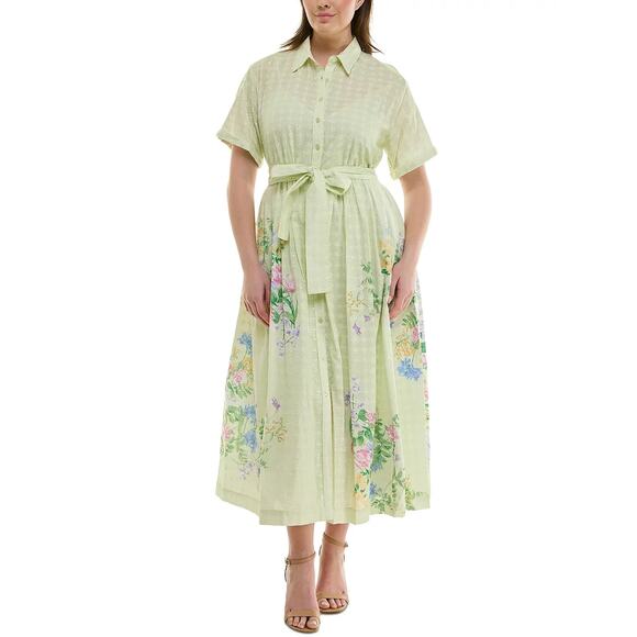 Cotton Eyelet Floral-Print Shirtdress - Picture 1 of 3